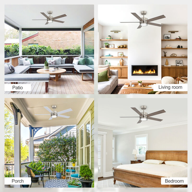 Breezary 52 In Dimmable LED Ceiling Fan with Light, 5 Plywood Blades, 3 CCT, Remote Control image number 6