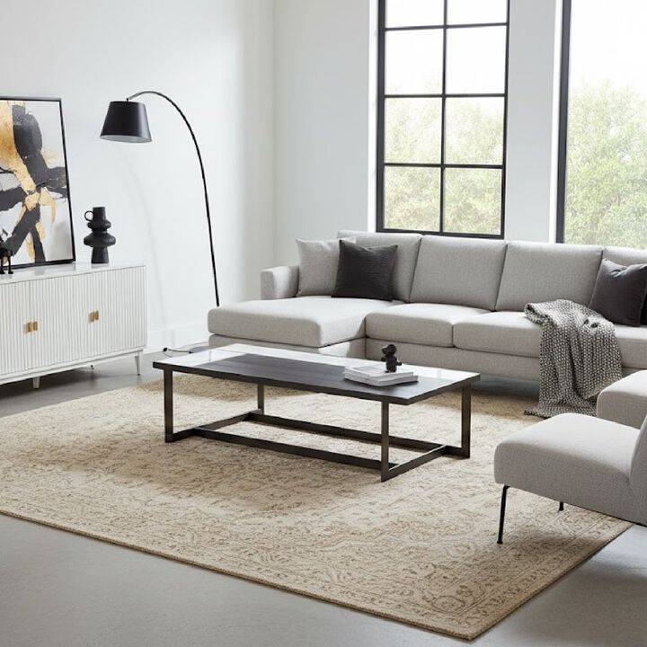Gray Walnut Marble Coffee Table | OROA Modern Fargo