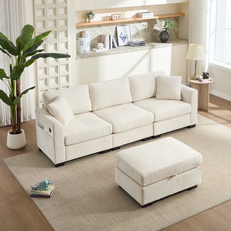 Bomzik Modern Storage Sectional Sofa with Dual USB image number 3