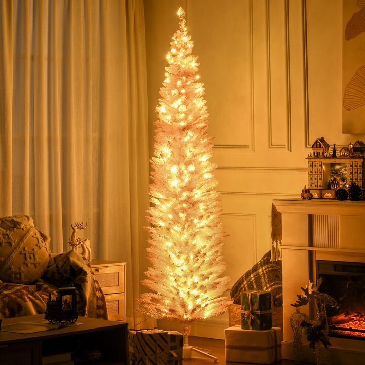 BreeBe Artificial 7ft Pencil Tree with LED Lights