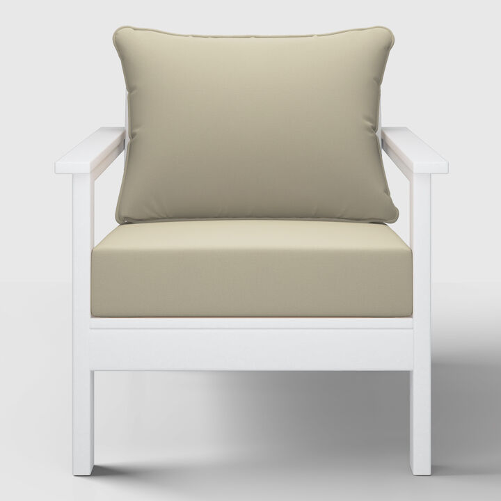 WestinTrends Outdoor Modern HDPE Patio Club Chair with Deep Seat Cushions