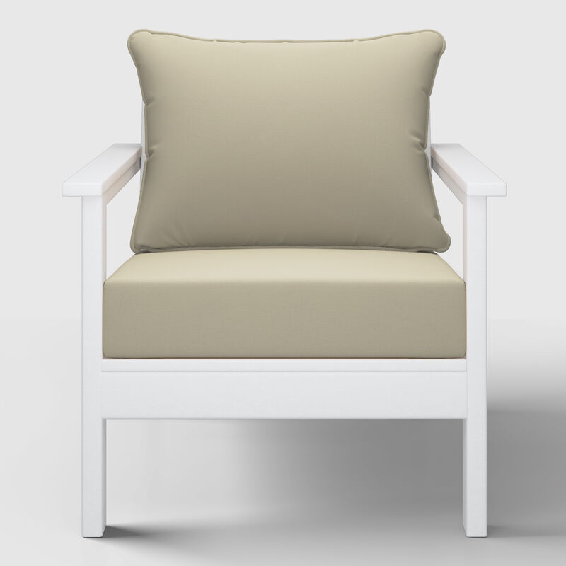 WestinTrends Outdoor Modern HDPE Patio Club Chair with Deep Seat Cushions