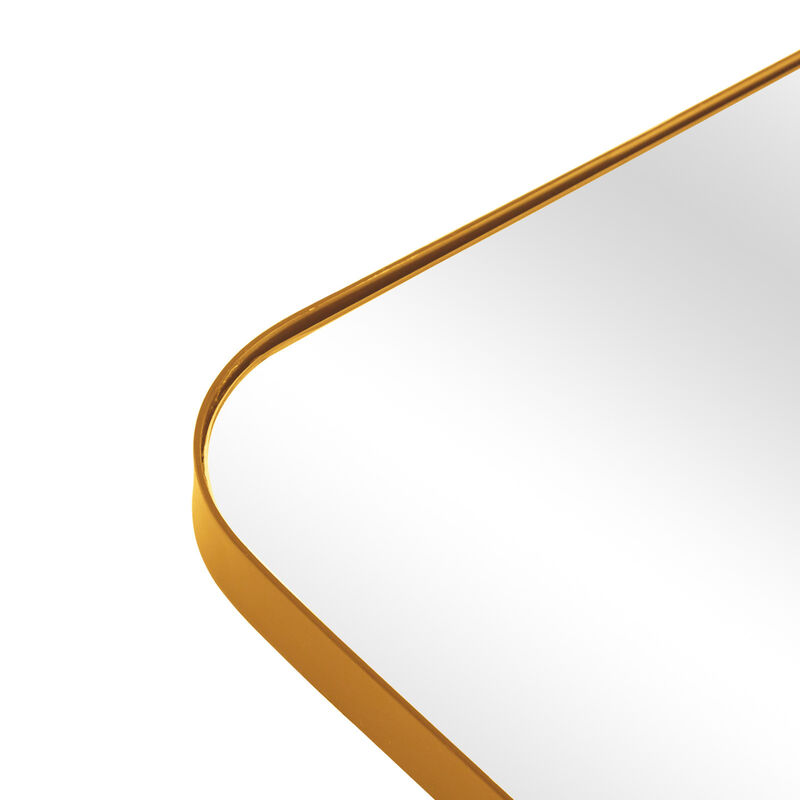 HomeRoots 32" Gold Iron Tilting Framed Accent Mirror image number 2