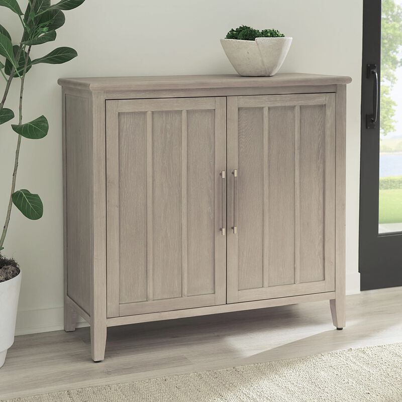 Camden Two Door Two Drawer Bar Cabinet with Stemware Rack and Wine Rack in Chai image number 2