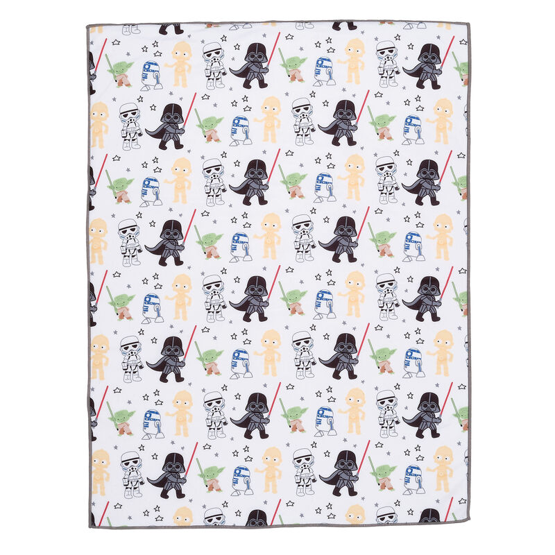 Lambs & Ivy Star Wars Classic Fleece Baby Blanket - Yoda/Darth Vader/R2-D2/C-3PO