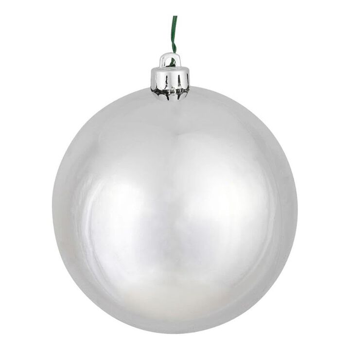 Vickerman 3" Silver Shiny Ball Ornaments - Set of 12 Ornaments - Silver Holiday Christmas Decor - Metallic Round Ornaments - Pack of 12 Ornaments for Christmas
