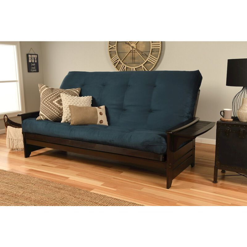 Phoenix Frame/Queen/Espresso Finish/Suede Navy Mattress image number 2