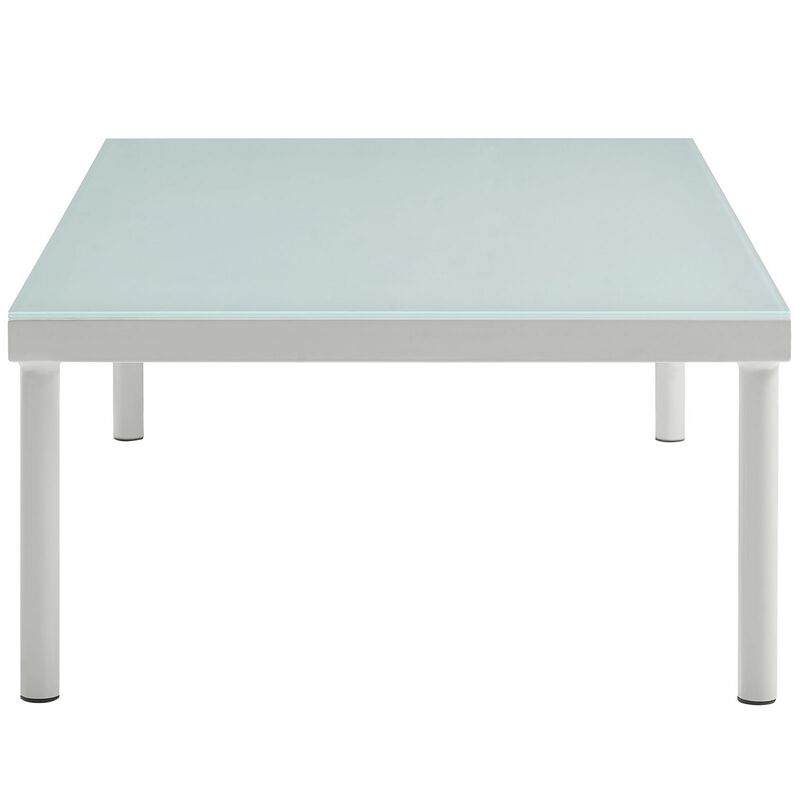 Harmony Outdoor Patio Aluminum Coffee Table - White
