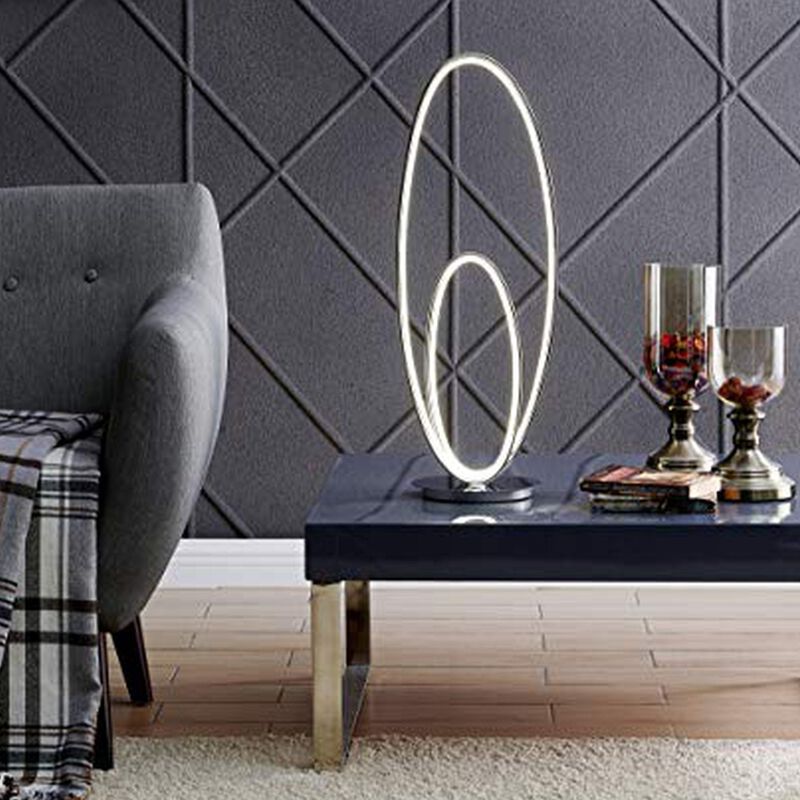 Milan Table Lamp Chrome Metal Dimmable Integrated LED