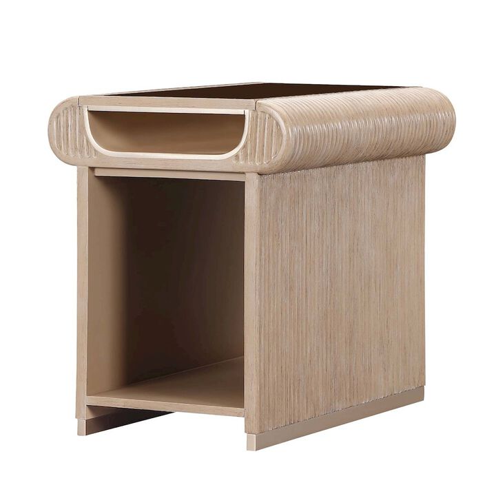 Michael Amini West Kensington End Table - Sea Salt Caramel
