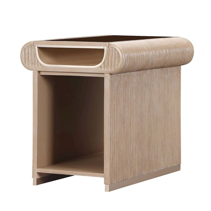 Michael Amini West Kensington End Table - Sea Salt Caramel image number 0
