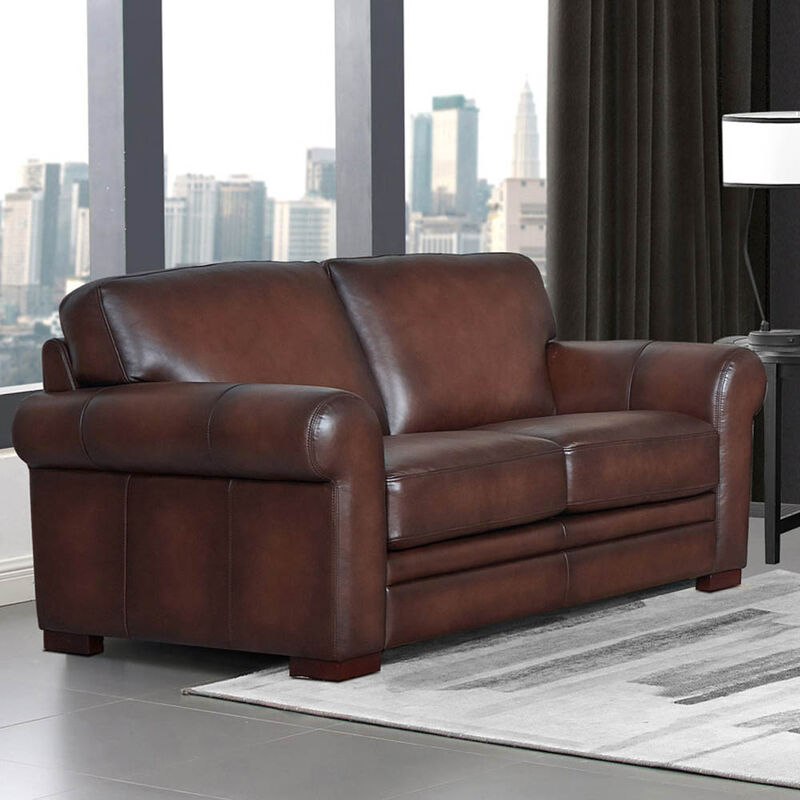 Brookfield Top Grain Leather Loveseat