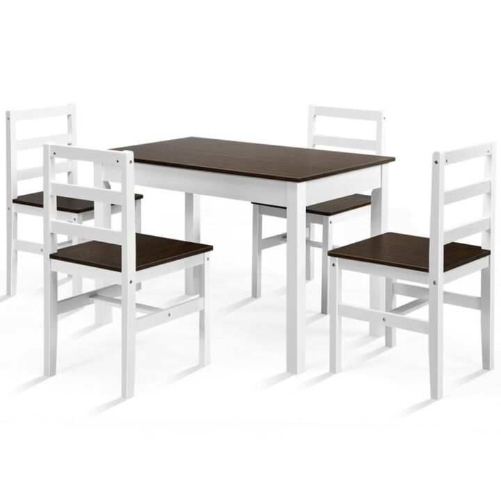 Hivvago 5 Pieces Solid Wood Compact Kitchen Dining Set