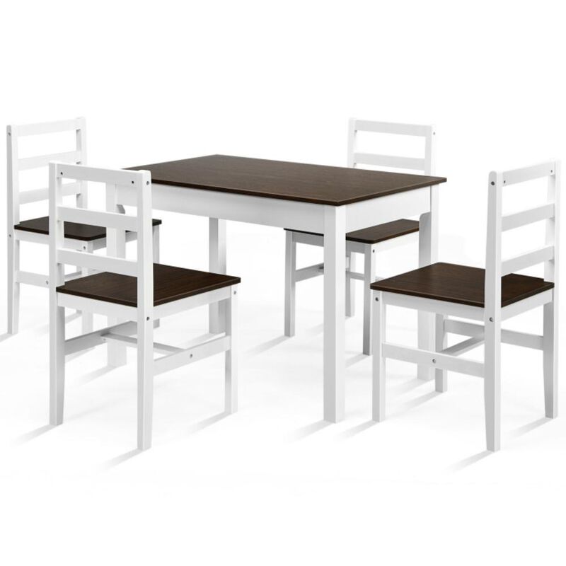 Hivvago 5 Pieces Solid Wood Compact Kitchen Dining Set