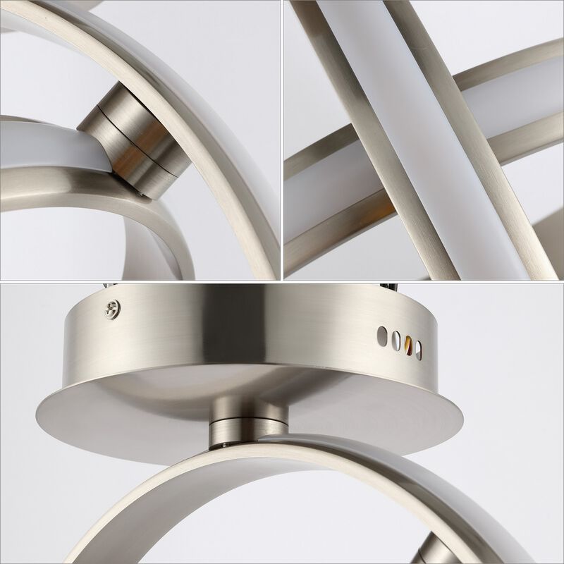 Nicole 2-Light Modern Minimalist Aluminum Ring Integrated LED Semi Flush Mount