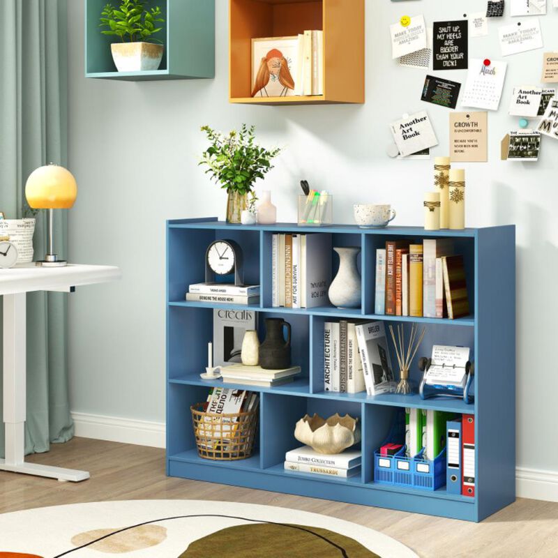 Hivvago 3-Tier Open Bookcase 8-Cube Floor Standing Storage Shelves