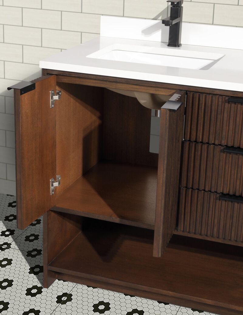 Diego 55" Bathroom Vanity Walnut image number 2