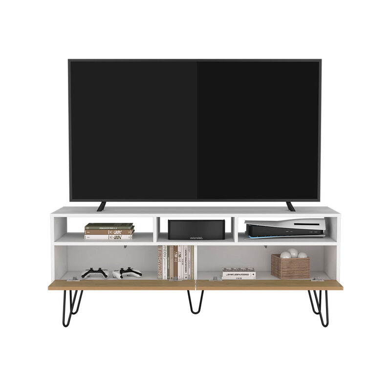 Glenns Ferry Tv Stand, Living Room,  White/Macadamia