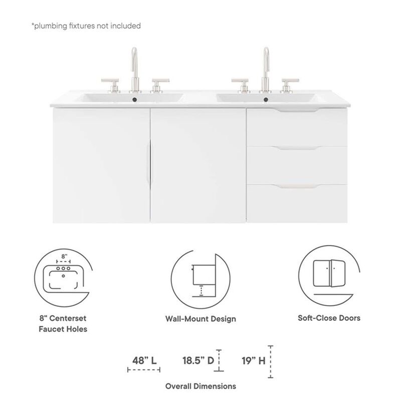 Vitality 48" Double Sink Bathroom Vanity image number 8