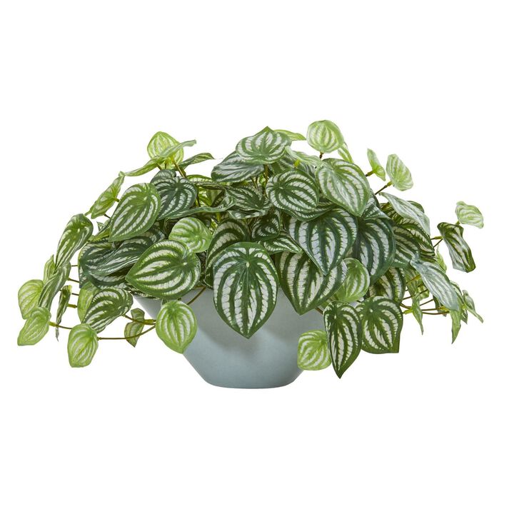Nearly Natural 19-in Watermelon Peperomia Artificial Plant in Vase(RealTouch)