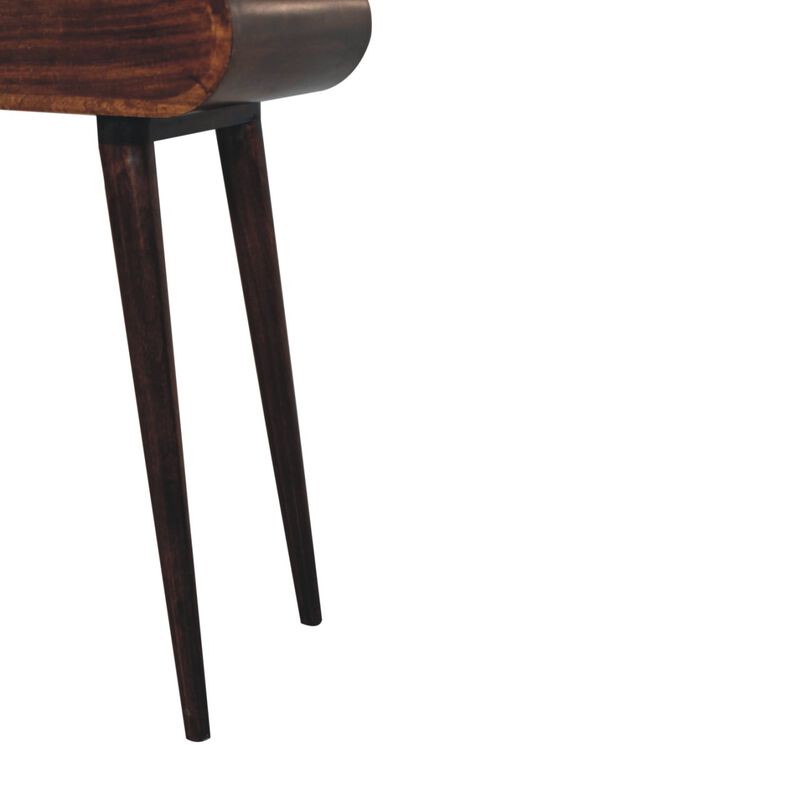 Artisan Furniture Solid Wood Mini California Walnut Dressing Table with Foldable Mirror