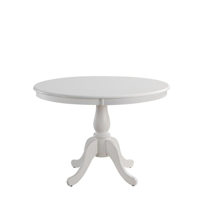 Carolina Living Fairview 42 Pedestal Dining Table with 4 Windsor Dining Chairs - Pure White