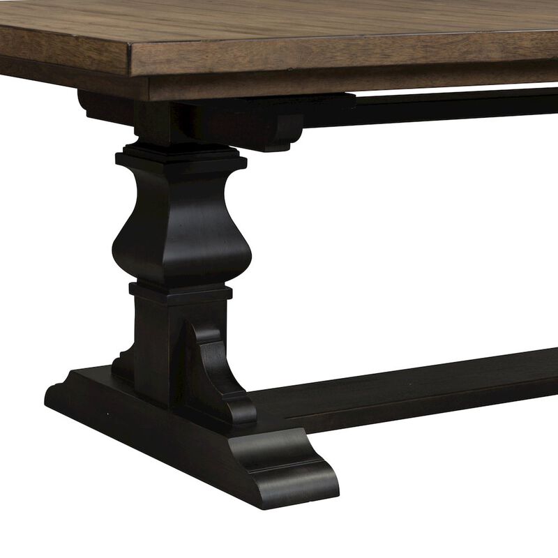 Liberty Furniture Harvest Home Trestle Table in Rubberwood Solids w/ Knotty White Oak Veneers image number 7