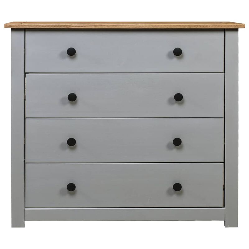 vidaXL Side Cabinet Gray 31.5x15.7x28.7 Pine Panama Range