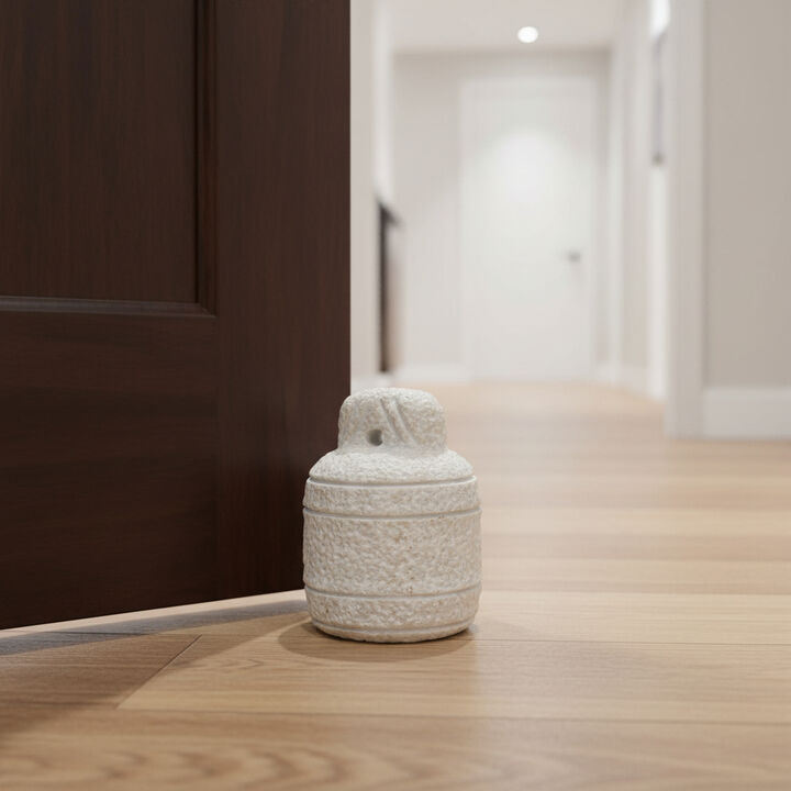 HomeRoots 8" White Marble Door Stop