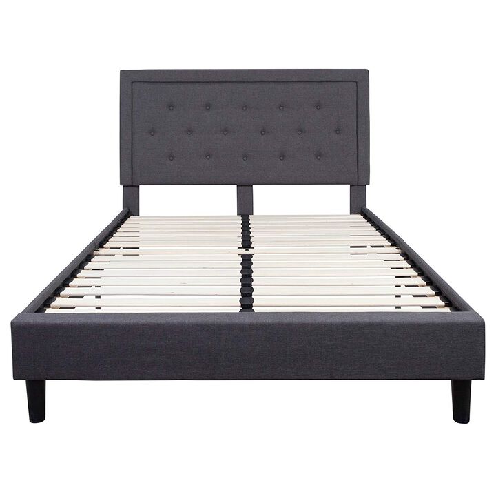 Fabric Platform Bed Frame with Upholstered Headboard &ndash; Durable, Sleek, and Comfortable