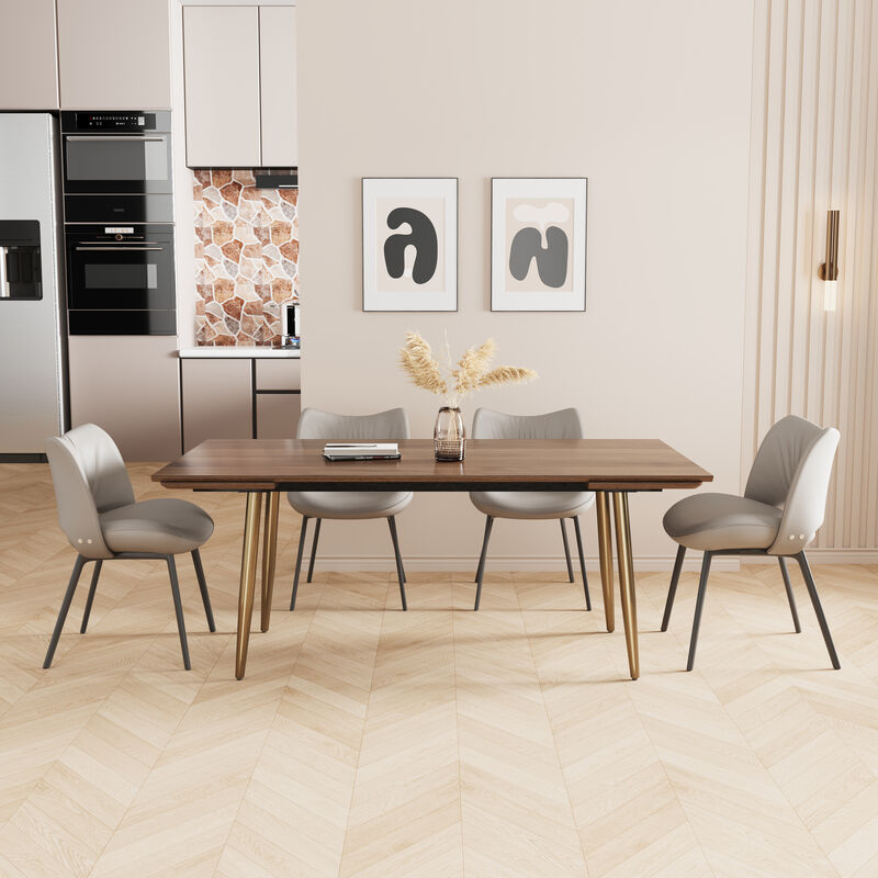 Extendable Dining Table, Seats 6-10, 62.9-94.4" Walnut