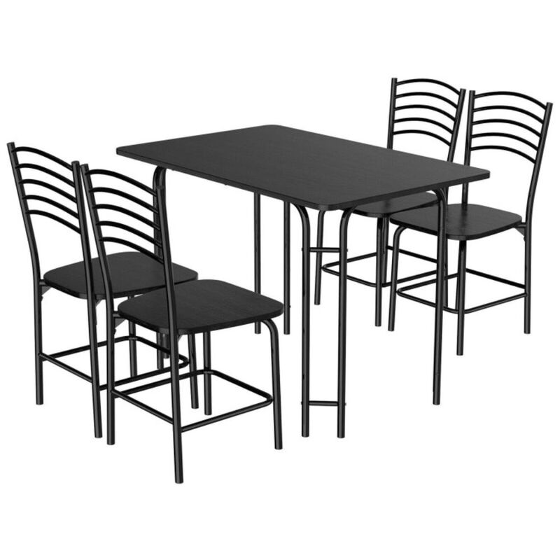 Hivvago 5 Pieces Wood Rectangular Dining Table Set