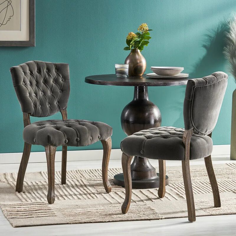 Merax Tufted Velvet Dining Chairs 2 Pieces
