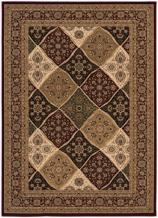 Majestic Traditional Moroccan Red Black Indoor Area Rug