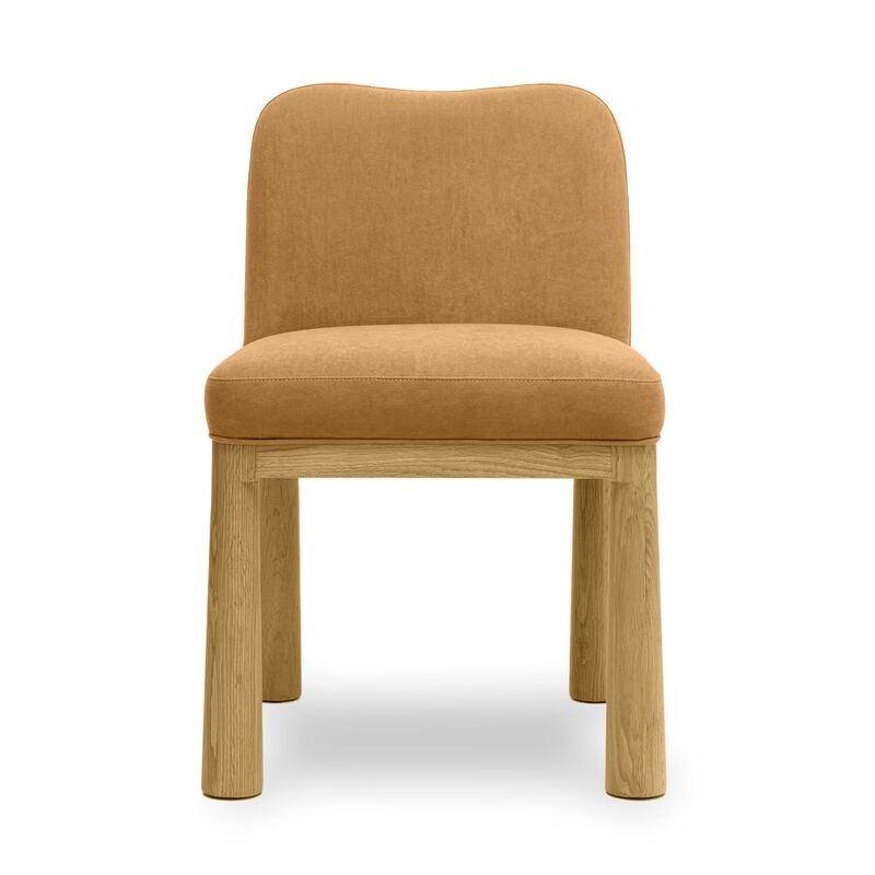 Tiara Cream Velvet Oak Dining Chair
