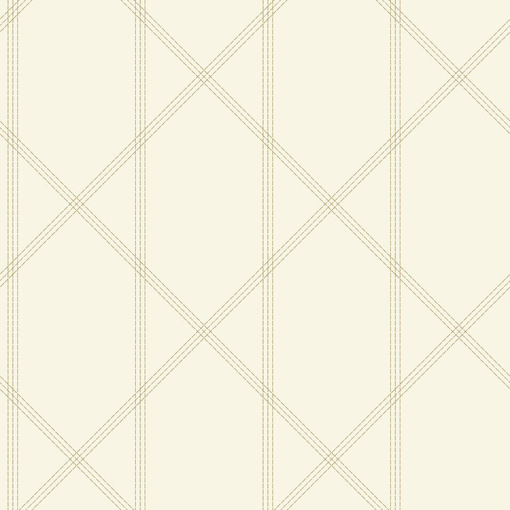 Walcott Cream Stitched Trellis Wallpaper