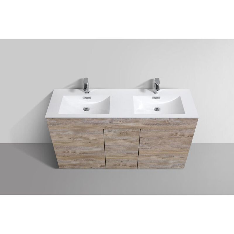 Kubebath Milano 60Double Sink Nature Wood Modern Bathroom Vanity