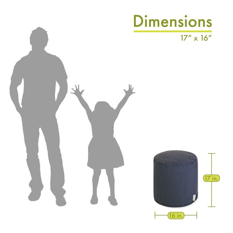 Majestic Home Goods Pouf Wales Navy