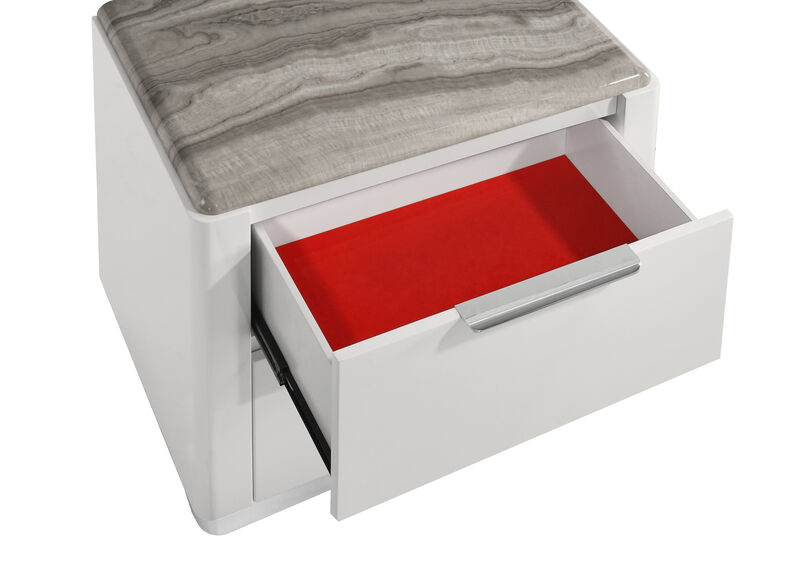 Orlissiq Marble-Top Nightstand image number 8