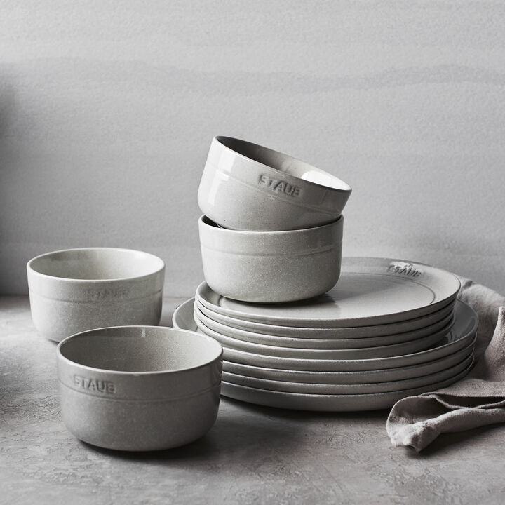 Staub Ceramic Dinnerware 12-pc Set - White