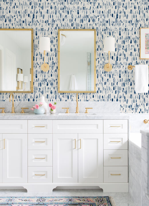 Dwell Navy Brushstrokes Wallpaper