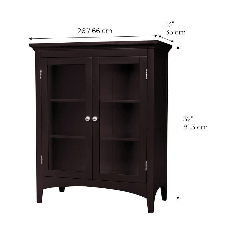 Teamson Home Madison Freestanding Two-Door Floor Cabinet, Espresso