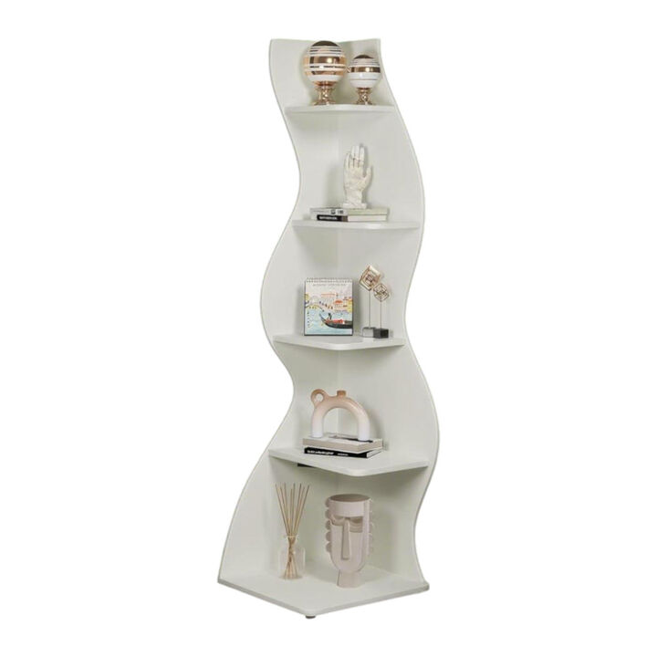 5-Tier Corner Shelving Unit for Home or Office Storage and Display