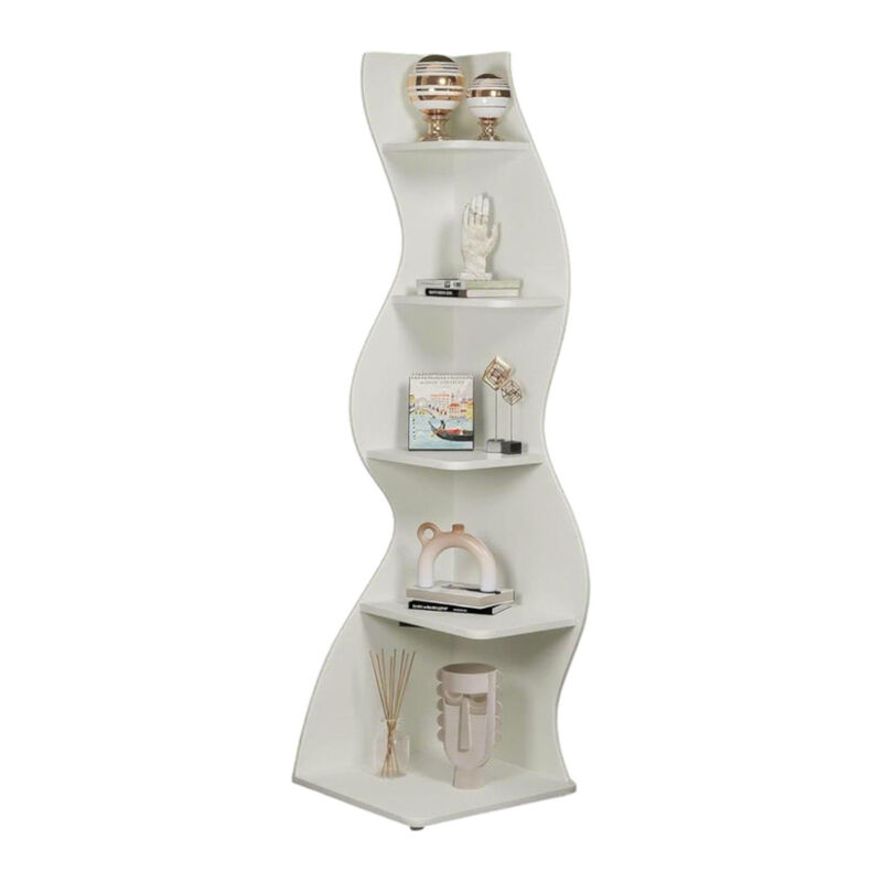 5-Tier Corner Shelving Unit for Home or Office Storage and Display image number 0