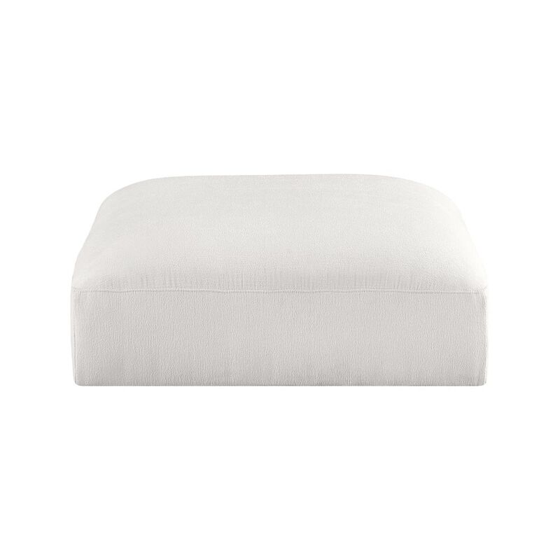 Meridian Furniture Ease Cream Polyester Fabric Ottoman