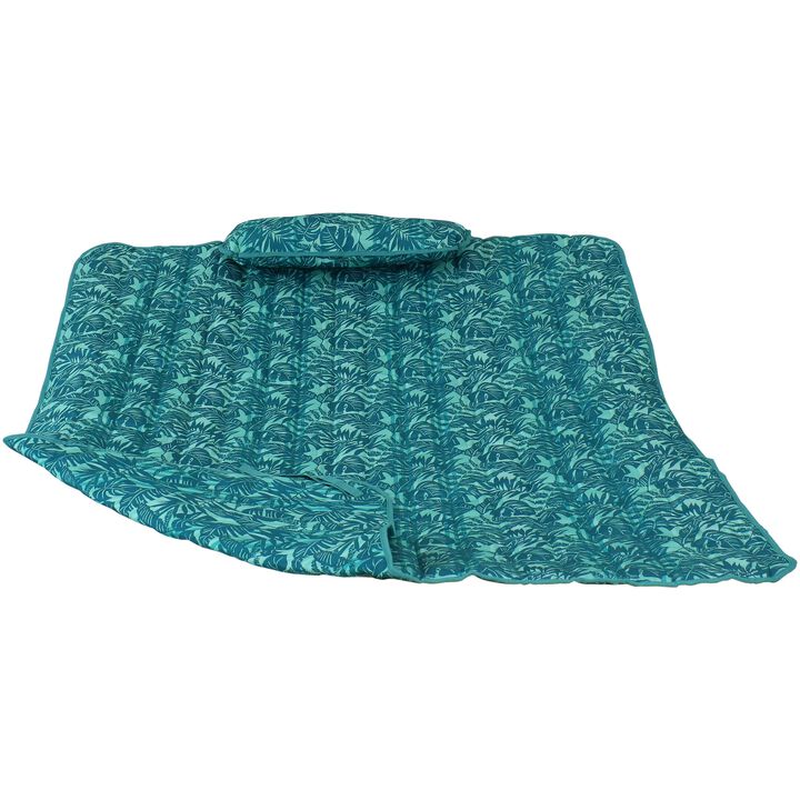 Sunnydaze Outdoor Polyester Hammock Pad and Pillow Set - Cool Blue Tropics