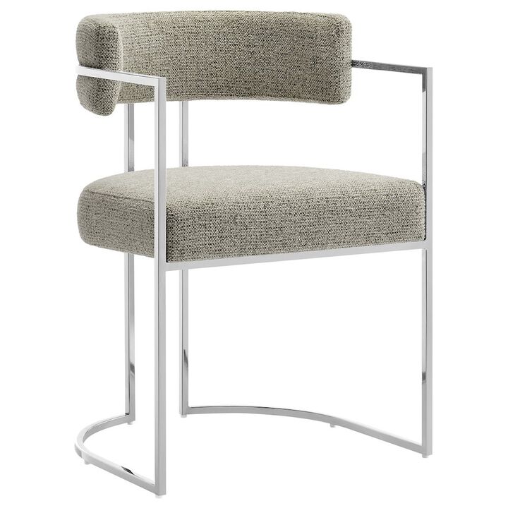 Modway Huron Curved Back Fabric and Metal Dining Accent Chair