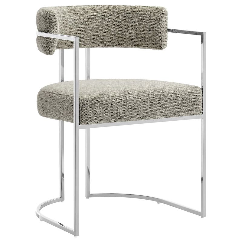Modway Huron Curved Back Fabric and Metal Dining Accent Chair