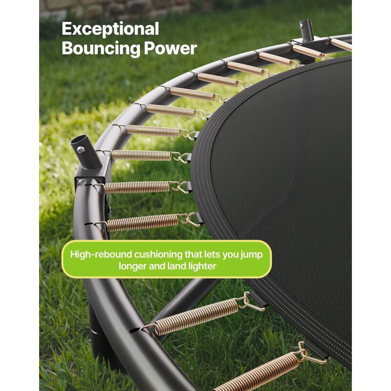 Outdoor Trampoline with Rust-Resistant Frame, Safety Enclosure Net & Thick Protective Pad image number 5