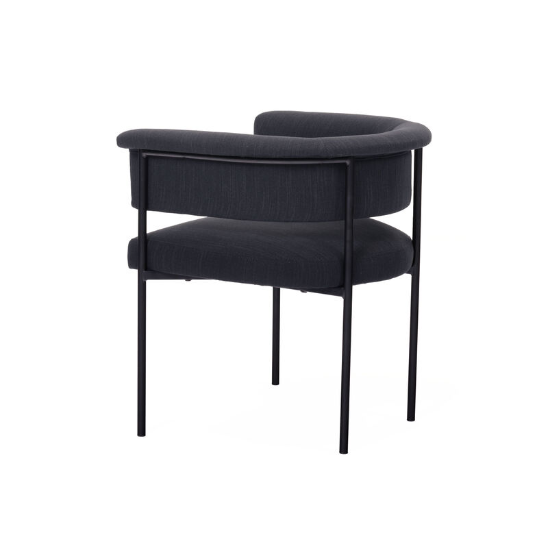 Taylor Black Performance Linen Dining Chair image number 3